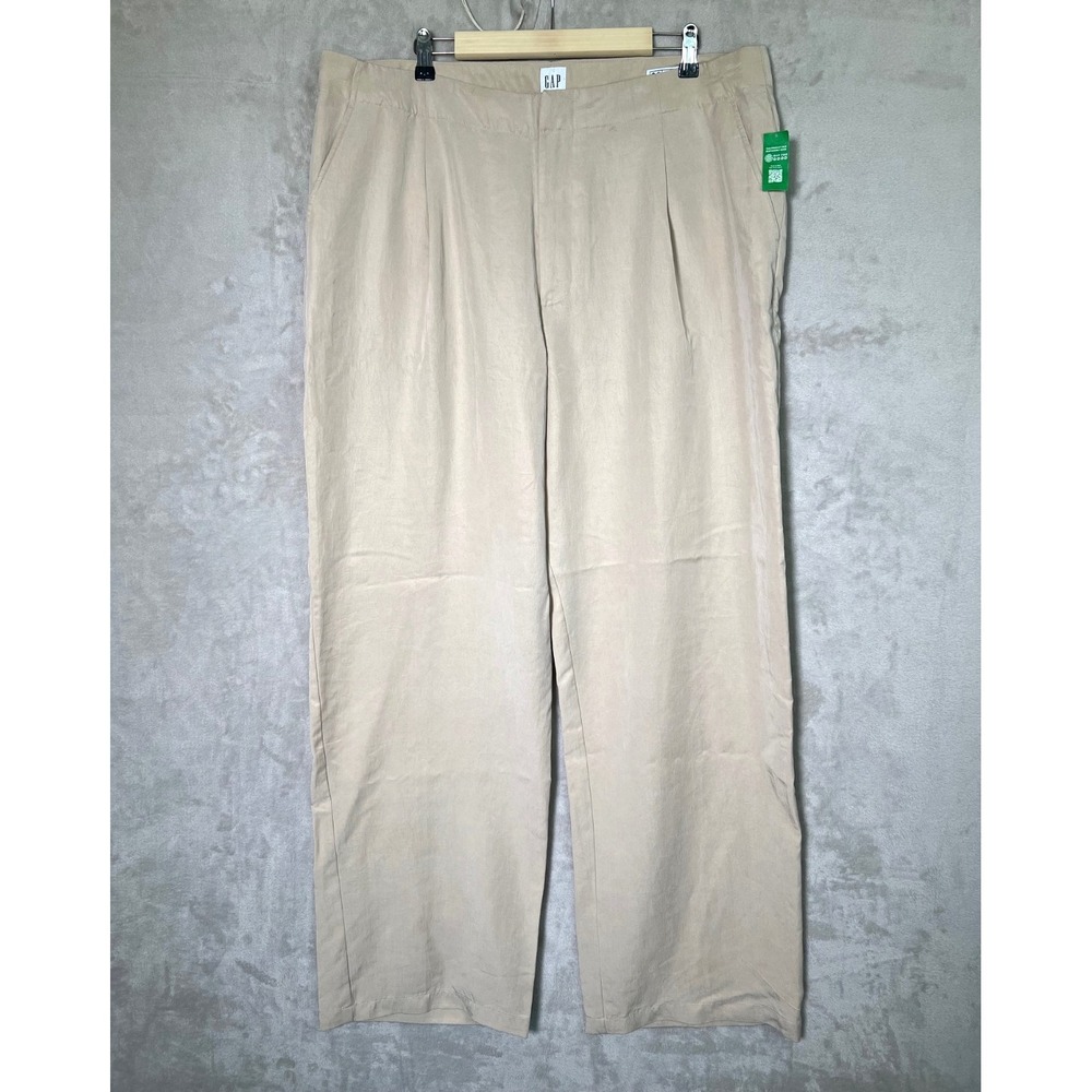 NEW! Gap Womens Softsuit Trousers Beige Size 20 Tall Tencel & Nylon Blend Pants
